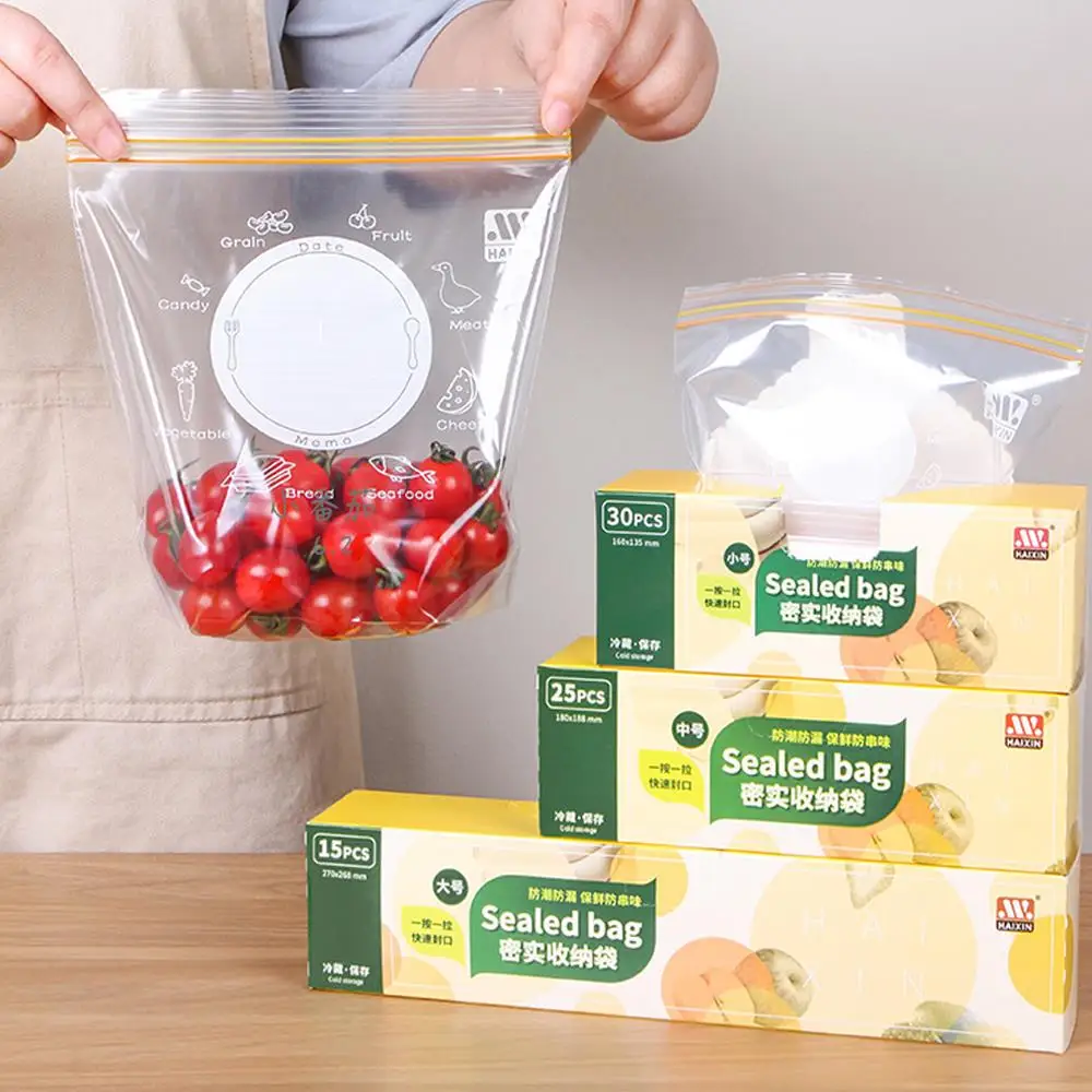 

Silicone Storage Bag 15/25/30pcs PEVA Refrigerator Family Seal Food Preservation Kitchen Food Storage Bags