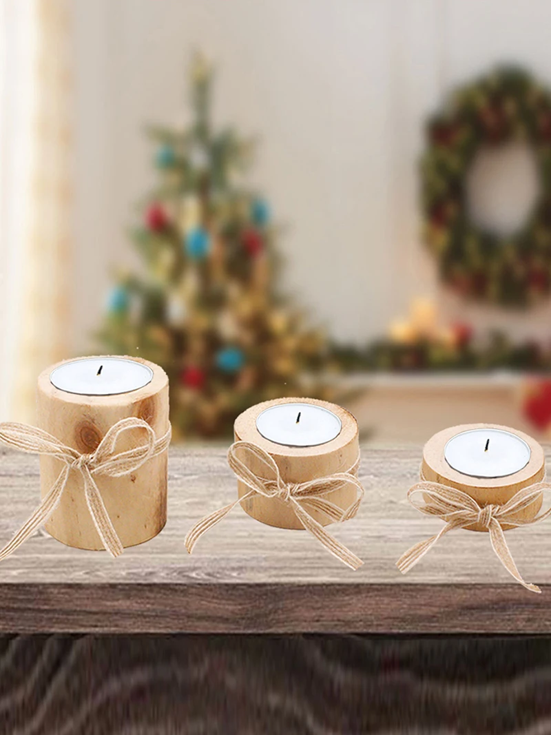 3 шт./компл. подсвечники деревянная колонна дизайн Tealight подсвечник или цветочный