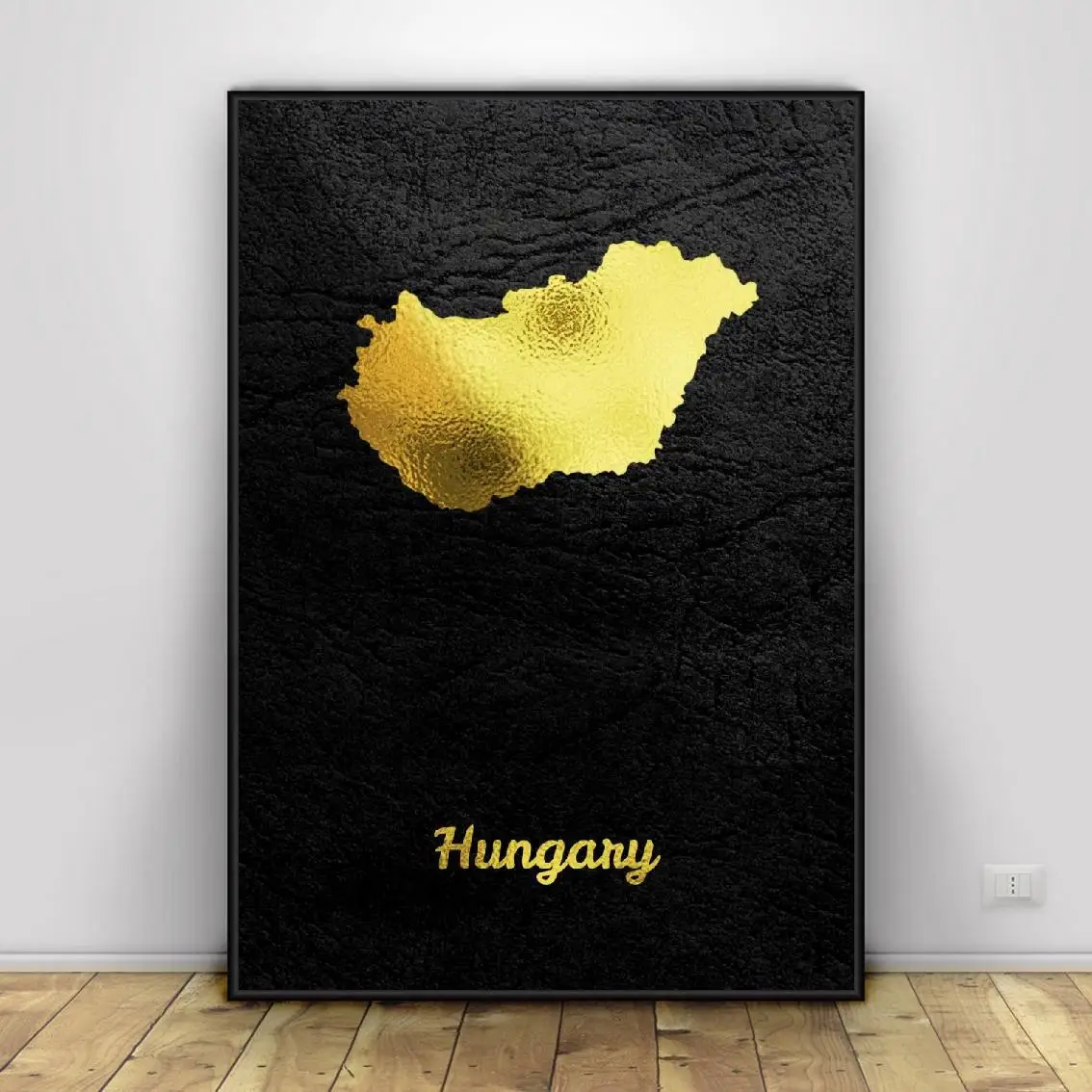 

Golden Map Hungary Canvas Painting Wall Art Pictures prints home decor Wall Poster Decoration For Living Room