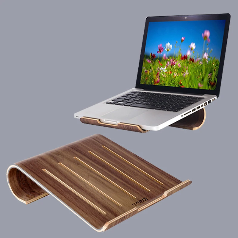 

SAMDI Vogue Wooden Laptop Cooling Pad Stand Wood Cooler Holder Bracket Dock Universal for MacBook Air Pro Retina for iPad