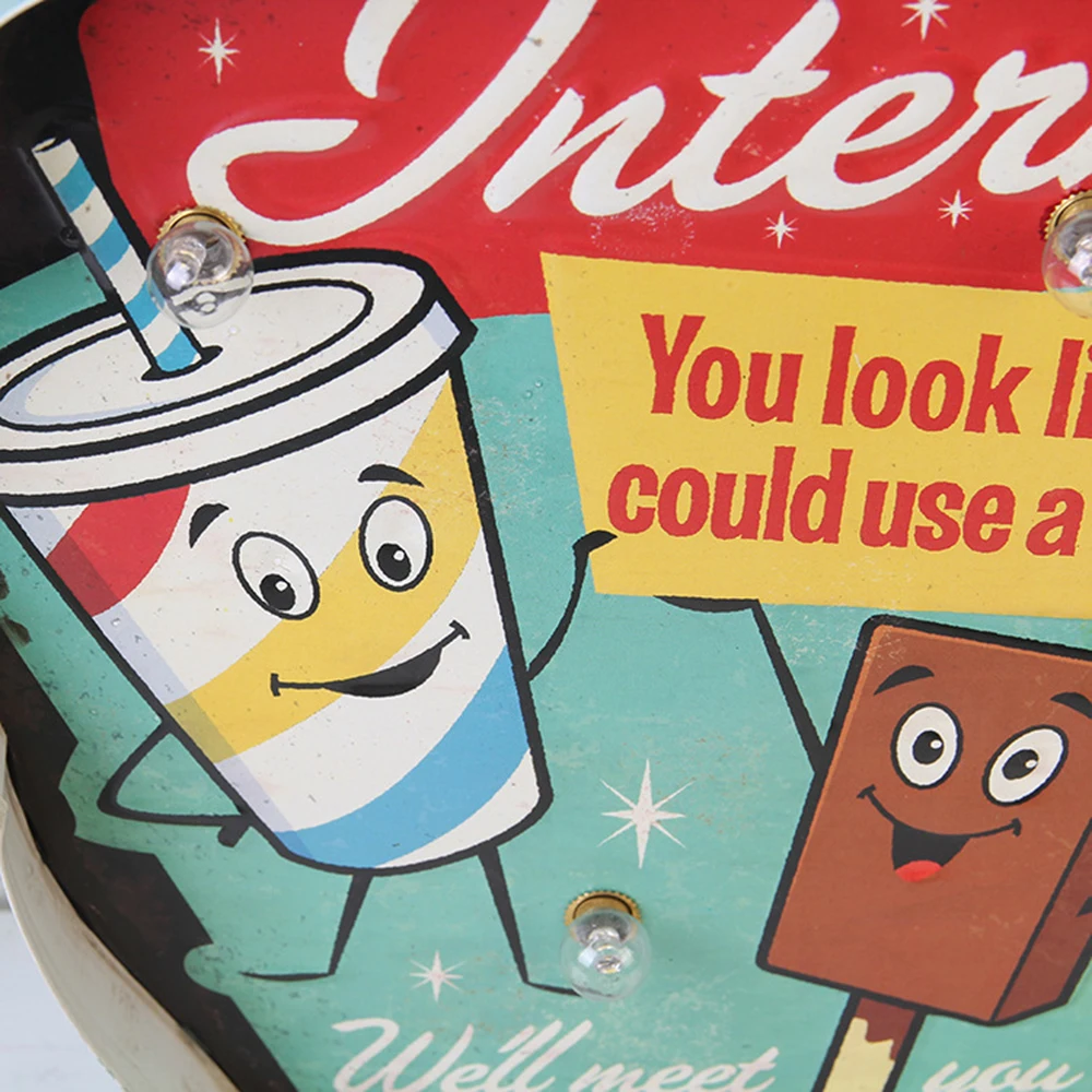 Ретро светодиодный неоновый вывеска винтажный попкорн лед Кока домашний декор