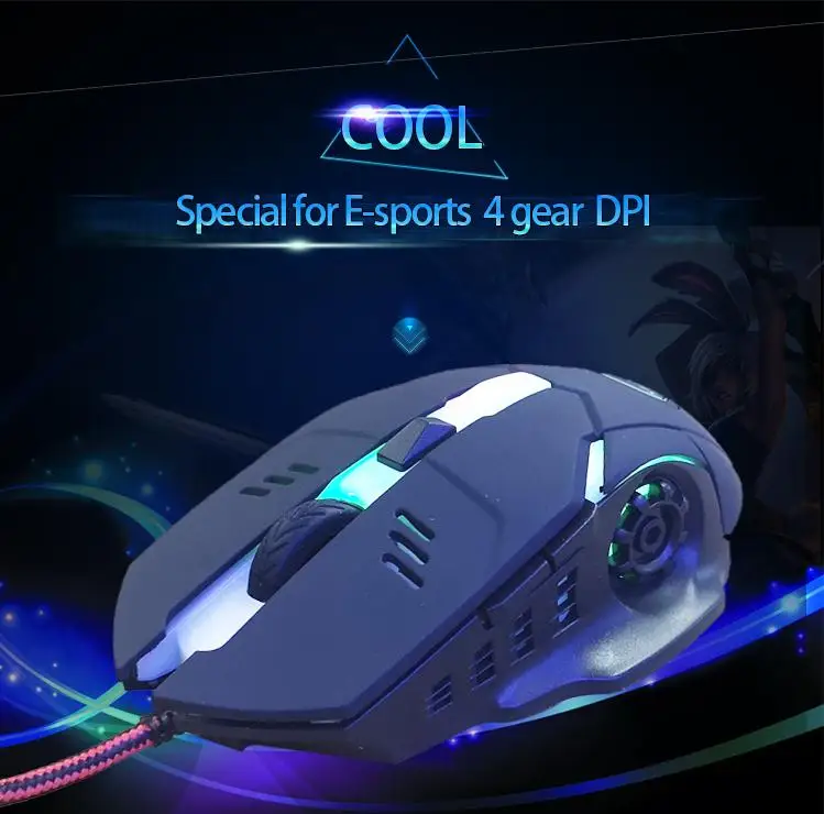 

St02 Computer Mouse Magnetic Ring Anti-interference Colorful Mixed Light 6-key Game Mouse for PC Computer Laptop Game and Office