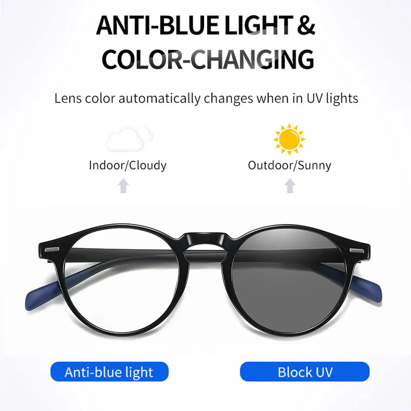 

2020 Outdoor Women Photochromic Sunglasses Anti Blue Light Glasses 0 Degrees Blue Light Blocking Eyeglasses Computer Glasses