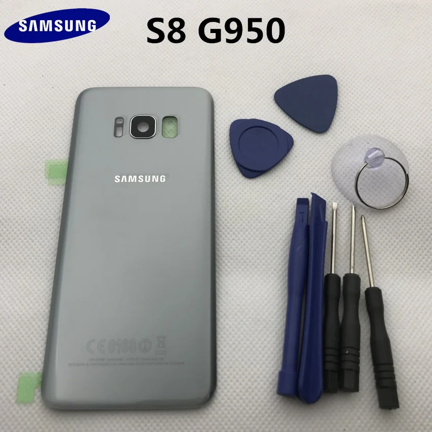 

New Original Rear Battery Door For Samsung Galaxy s8 edge G950 G950F Back Glass Housing Cover with Logo + Sticker+tools