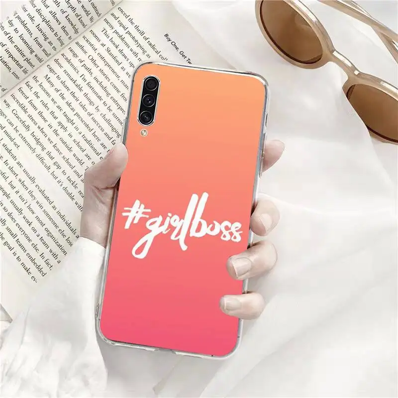 

Girl Boss power Cartoon Phone Case Transparent for Samsung A71 S9 10 20 HUAWEI p30 40 honor 10i 8x xiaomi note 8 Pro 10t 11