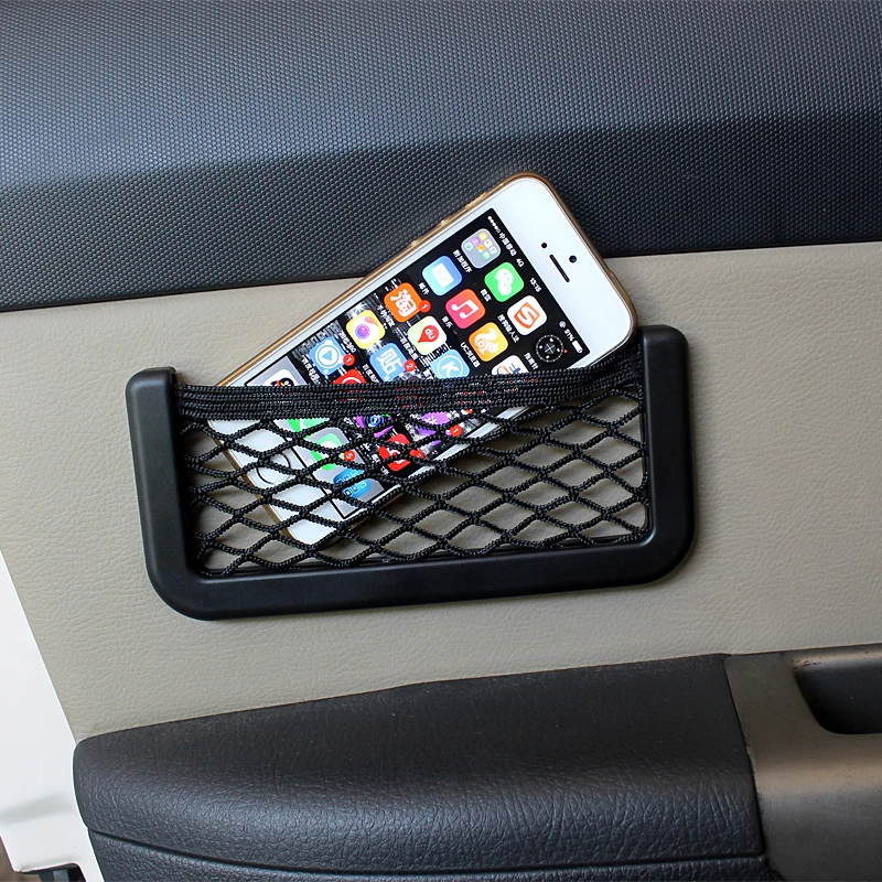 

Car Seat Side Back Multi Uses Storage Net Bag Phone Holder Pocket Organizer Phone Pen Card Debris Sundries Car Storage Accessory