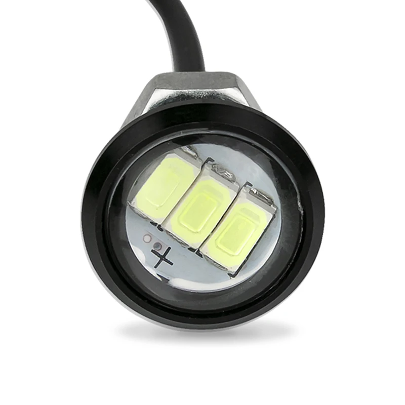 23mm black shell SUNIGHTCN 1 шт., светодиодный светильник в виде Орлиного глаза для автомобиля, дневные ходовые огни DRL, автомобильная парковочная сигнальная лампа, 12 В, 24 В, 18 мм, 23 мм, для мотоцикла, авто - Цвет: 23mm black shell