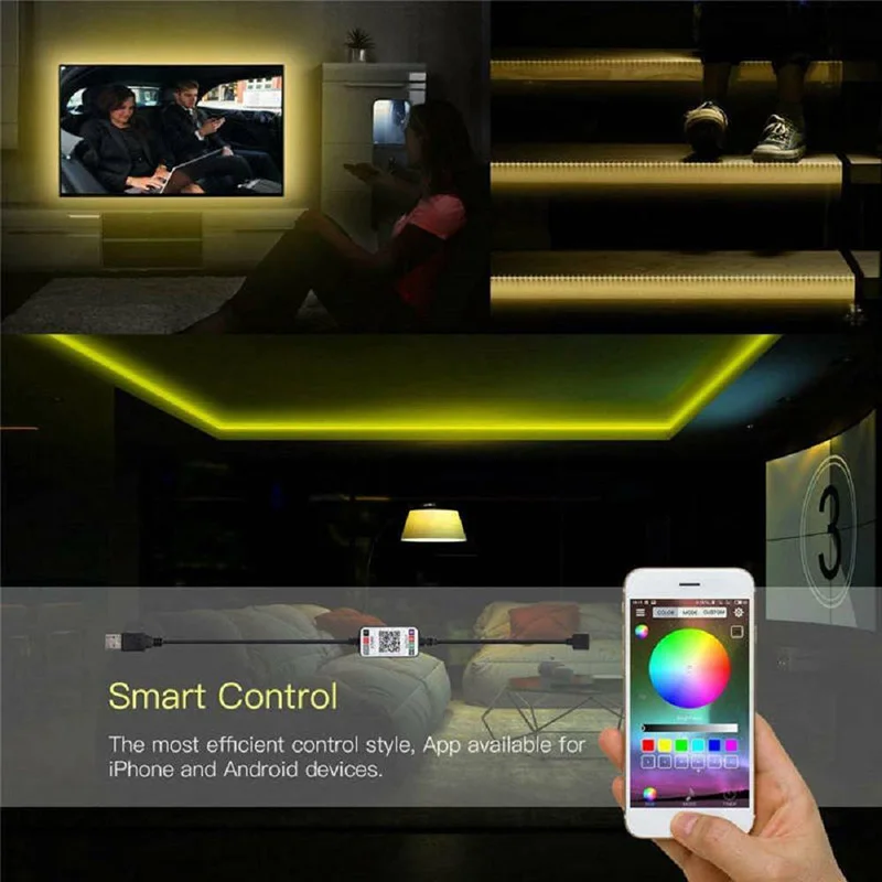 

Multicolor LED Strip Light Bluetooth APP Control USB TV Background Wall Light Strip 5V RGB Waterproof Strip Lights SGA9