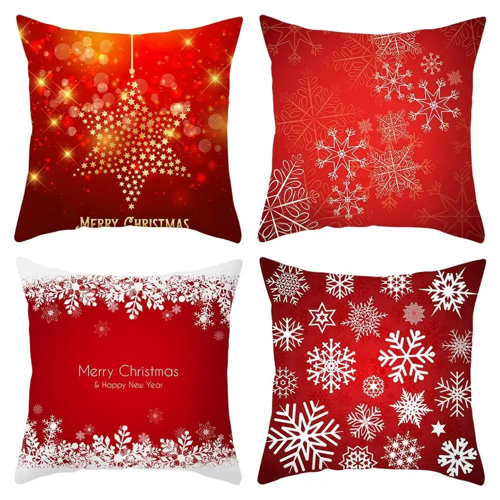 

Merry Christmas Decorative Pillowcases Polyester Christmas Throw Pillow Case Cover Santa Claus Elk Pillowcase kussensloop