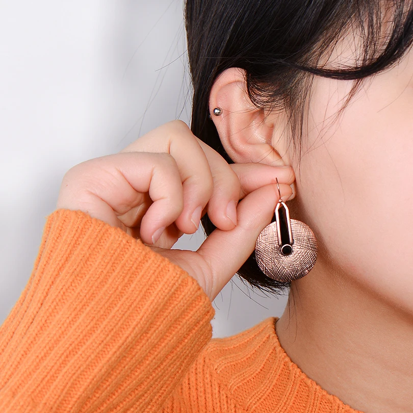 Старинный антикварный Золотой Цвет круглая капля серьга для женщин в стиле ретро