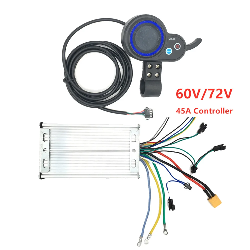 60V/72V 45A контроллер дисплей ускорителя для двух двигателей 3200w5600w 6000w 7000W