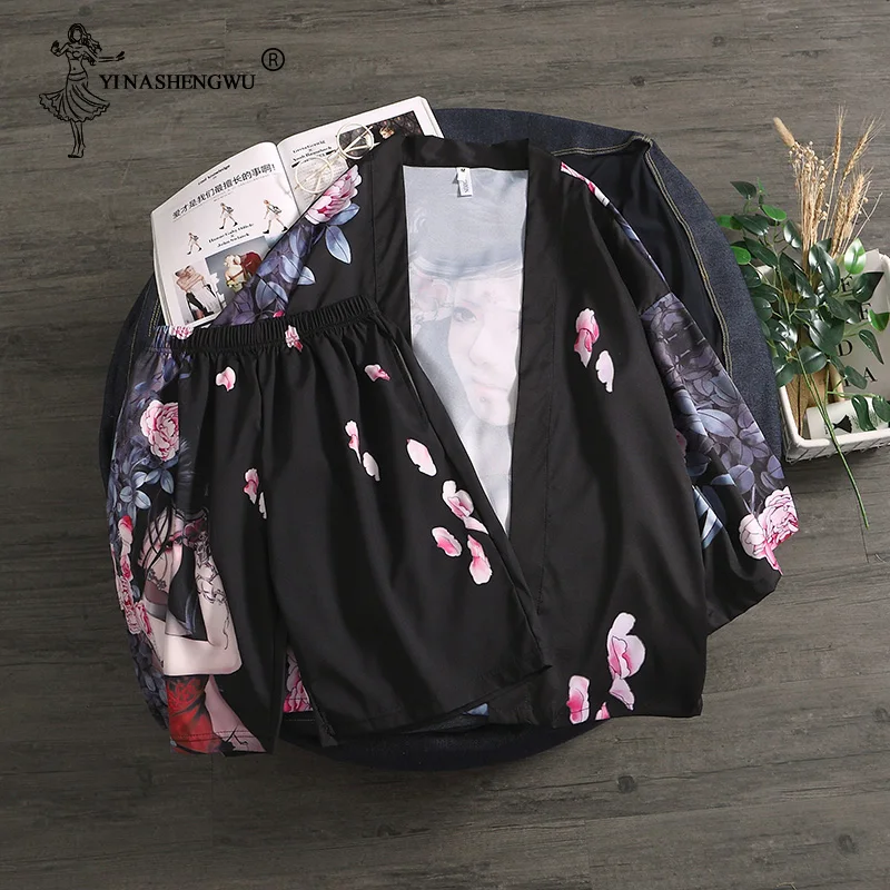 Yukata/женское и мужское традиционное японское кимоно топ штаны кардиган мужская