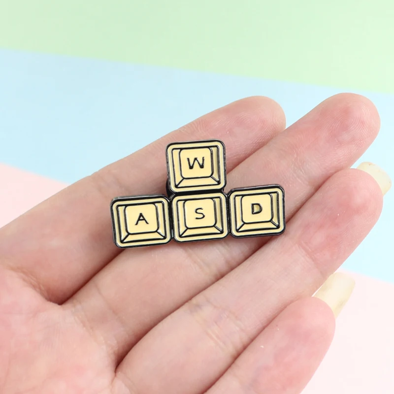 Желтая клавиатура WASD Pins кнопка управления игрой оригинальность легко подходит