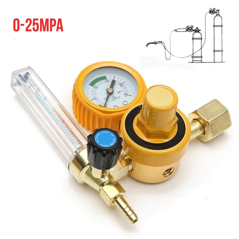 0-25Mpa Argon CO2 Flow Meter Gas Regulator Flowmeter Welding Weld Gauge Argon Regulator Oxygen Pressure Reducer