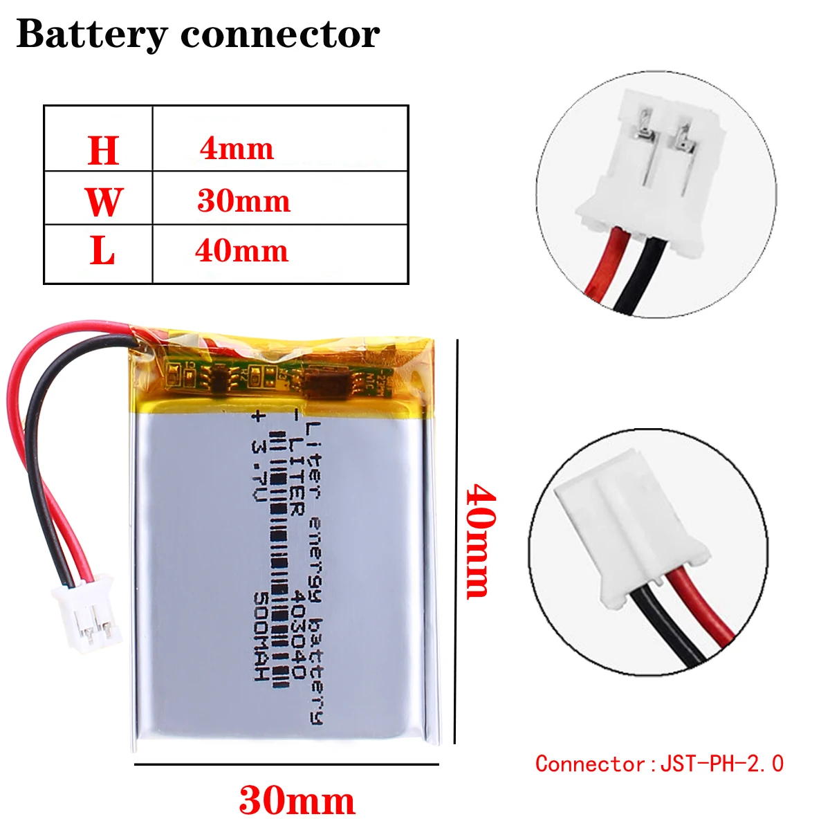 3 7 V 500mAh 403040 перезаряжаемая батарея для MP3 MP4 мобильного телефона bluetooth аналогичная