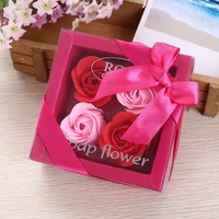 4pcs valentines day gift for boyfriend rose flower soap wedding gifts for guests present bridesmaid gift party favors souvenirs