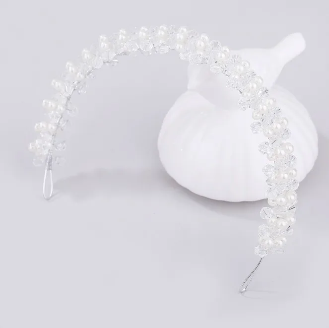 Повязка на голову с жемчугом и кристаллами для подружки невесты | Украшения