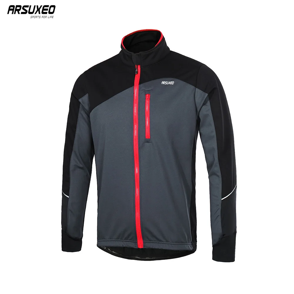 ARSUXEO Мужская зимняя велосипедная куртка теплая MTB водонепроницаемая