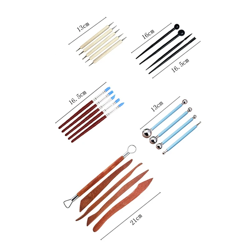 Инструменты из полимерной глины 24 шт. инструменты для лепки 5 деревянные