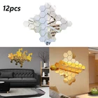 12 шт., зеркальные настенные Наклейки