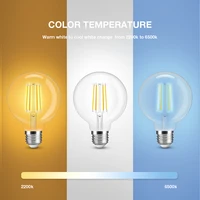 smart led bulb zigbee 3 0 indoor lighting classic filament lamp g95 7w pro work with tuya app voice remote control ac220v