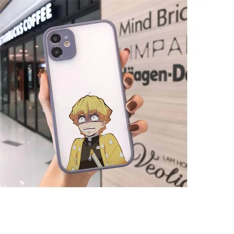 

Demon Slayer Kimetsu No Yaiba Phone Case Matte Transparent for iPhone 7 8 11 12 s mini pro X XS XR MAX Plus cover funda