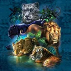 5D фотография со светом AB, животное, леопард, черная пантера, Лев, тигр, живопись, украшение для дома и офиса, подарочное искусство
