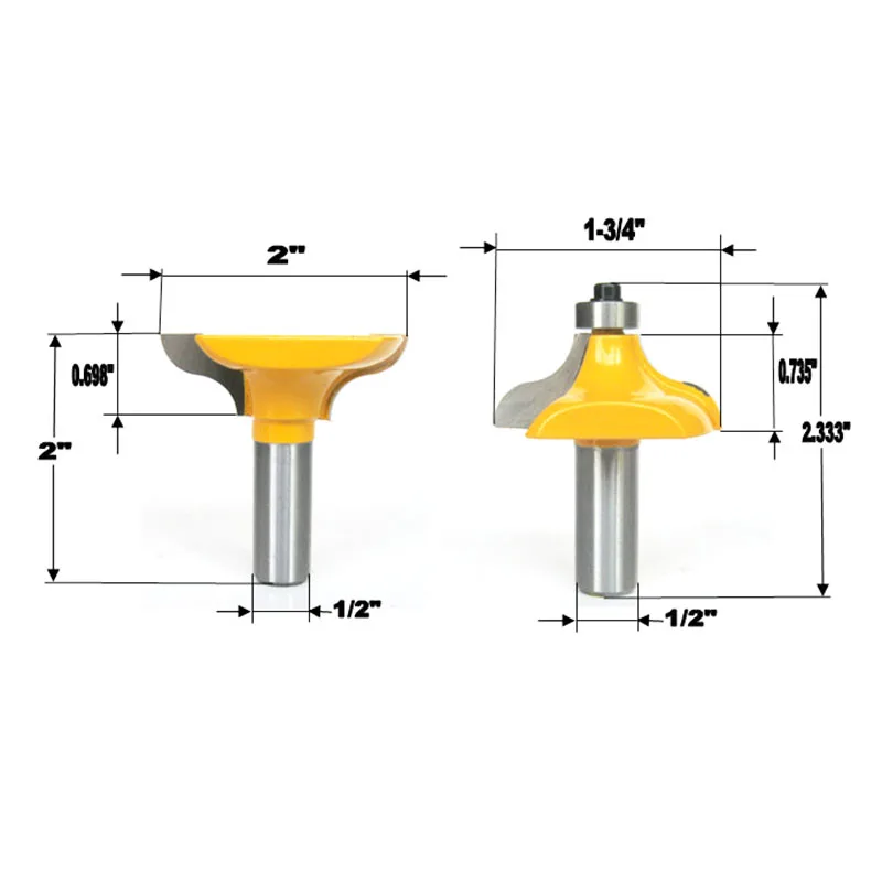

2 Pc 1/2 inch Shank Entry Door For Long Tenons Router Bit Woodworking Cutter Woodworking Bits Tenon Cutter For Woodworking Tools