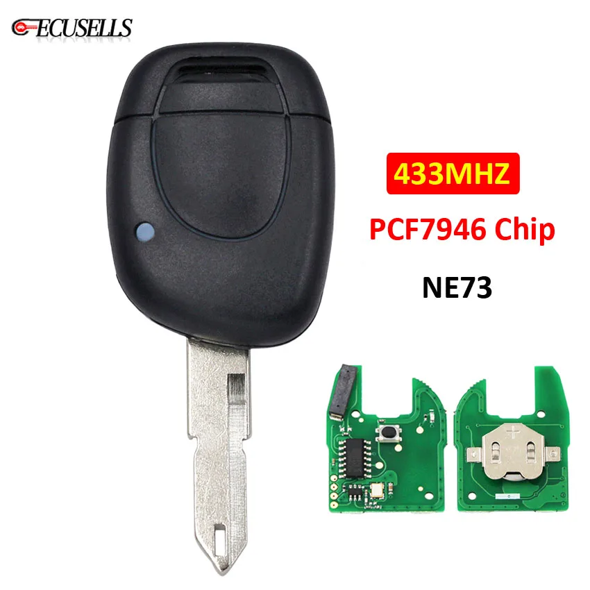 Необработанное лезвие 1 кнопка 433 МГц чип PCF7946 NE73 для Renault Megane Clio II Master Kangoo Symbol|Ключ