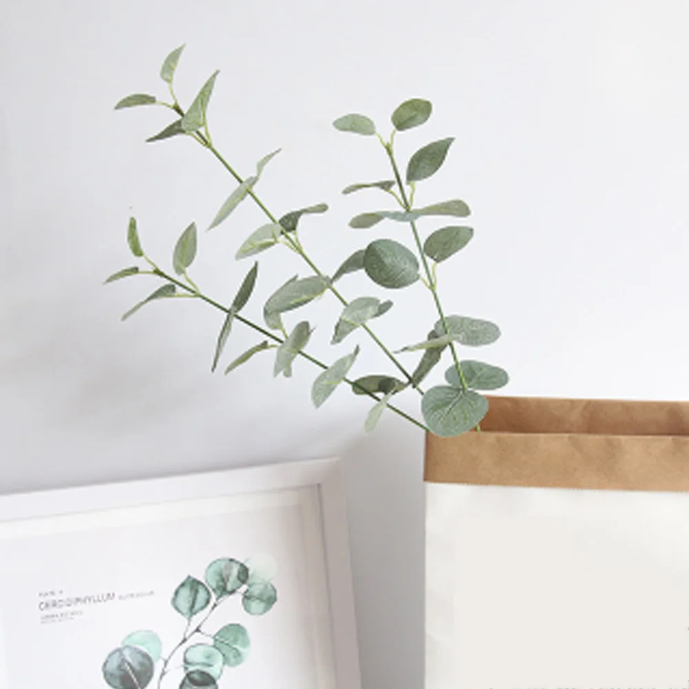 Artificial Flower Eucalyptus Leaf Simulation Plant Silk Fake Green Dried Decoration | Дом и сад