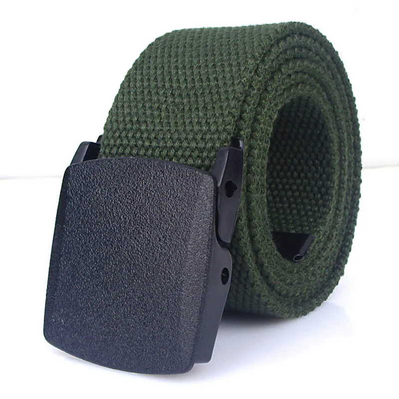 Military Men Belts Korean Fashion Unisex Outdoor Travel Tactical Waistband Plastic Buckle Quick Release Canvas Adjustable Belt