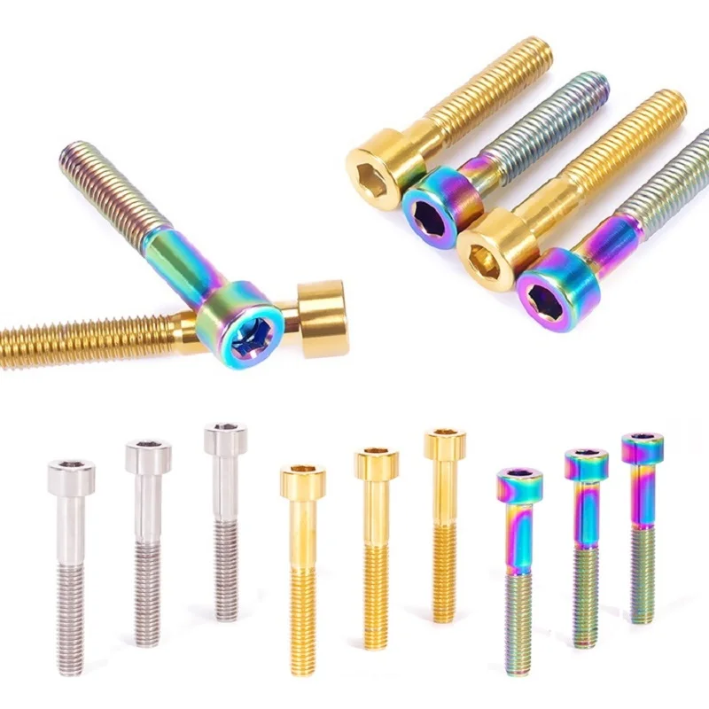 10 шт. titanium Болты M6 X30/35/40/45/50/65 мм Аксессуары для велосипеда клеймо внутренний