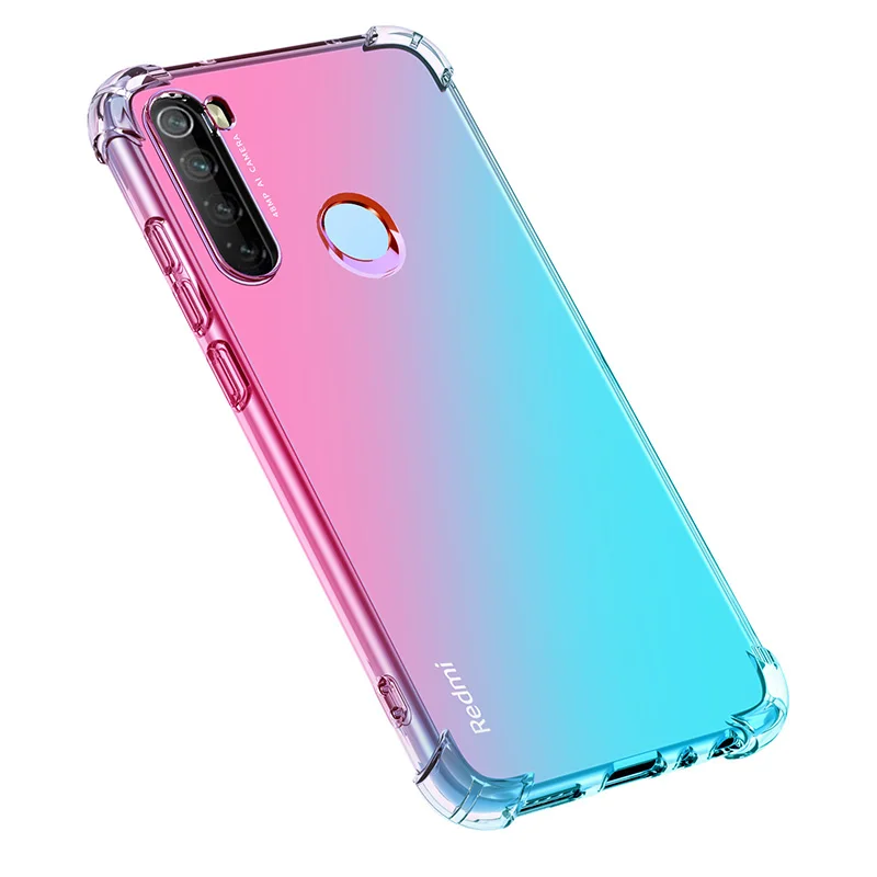 2 Gradient Armor Silicone Case For Xiaomi Redmi Note 8 Pro Case Transparent Soft TPU Shockproof Bumper Cover For Redmi Note 8 Case - Цвет: 2