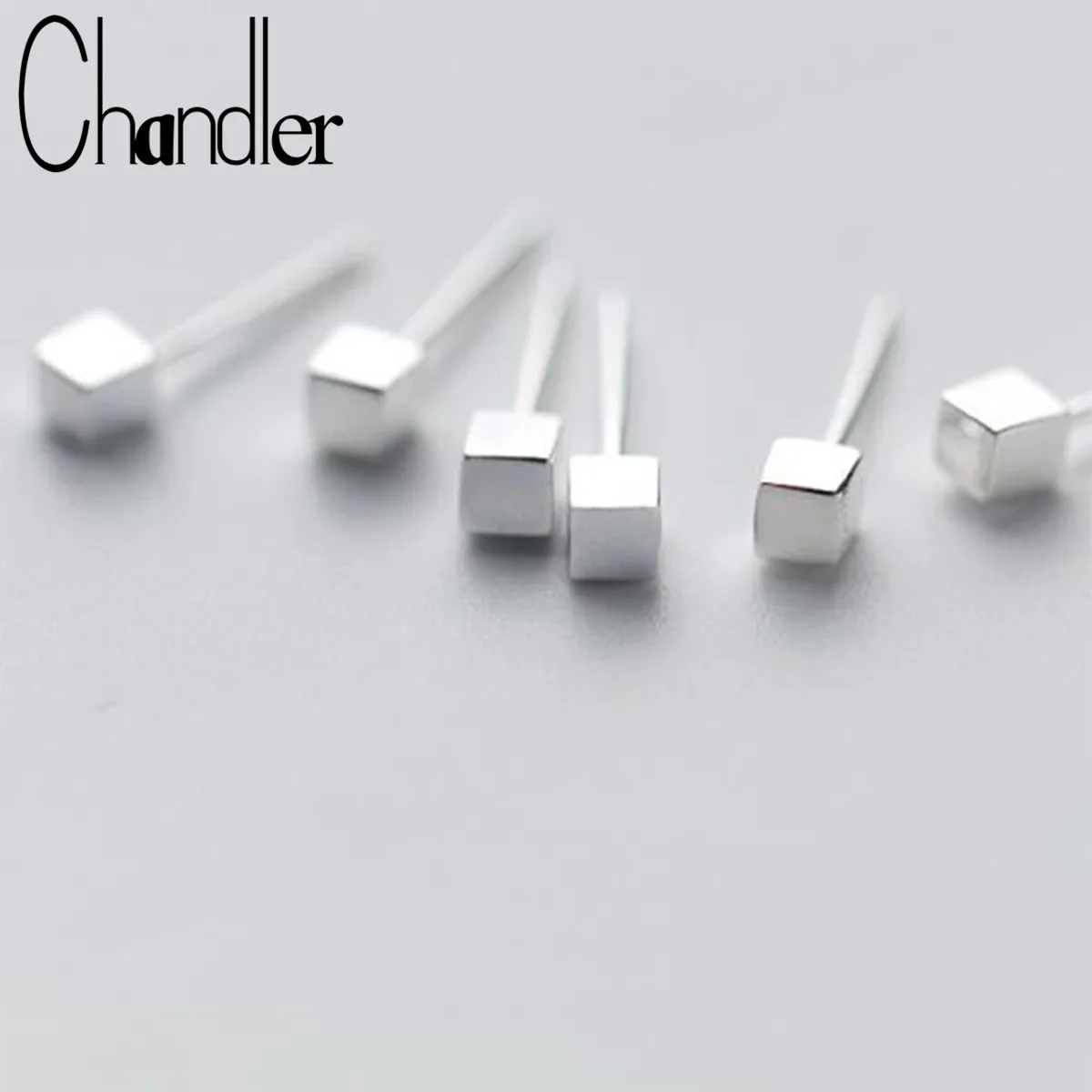 Женские Геометрические серьги гвоздики Chandler квадратные для невесты свадебные