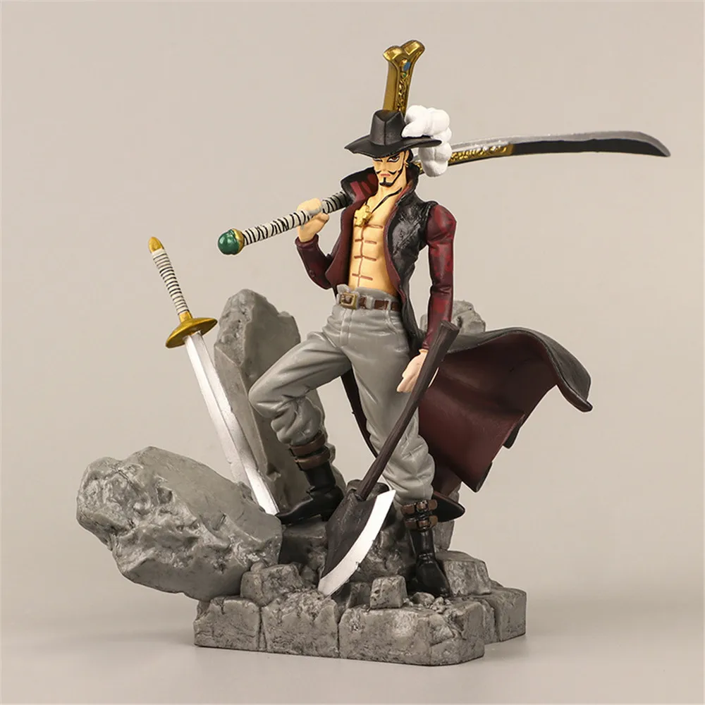 

14cm Anime Scultures Big Figure Dracule Mihawk Model Doll With Sword PVC Action Ornaments Collection Model Toys Gifts