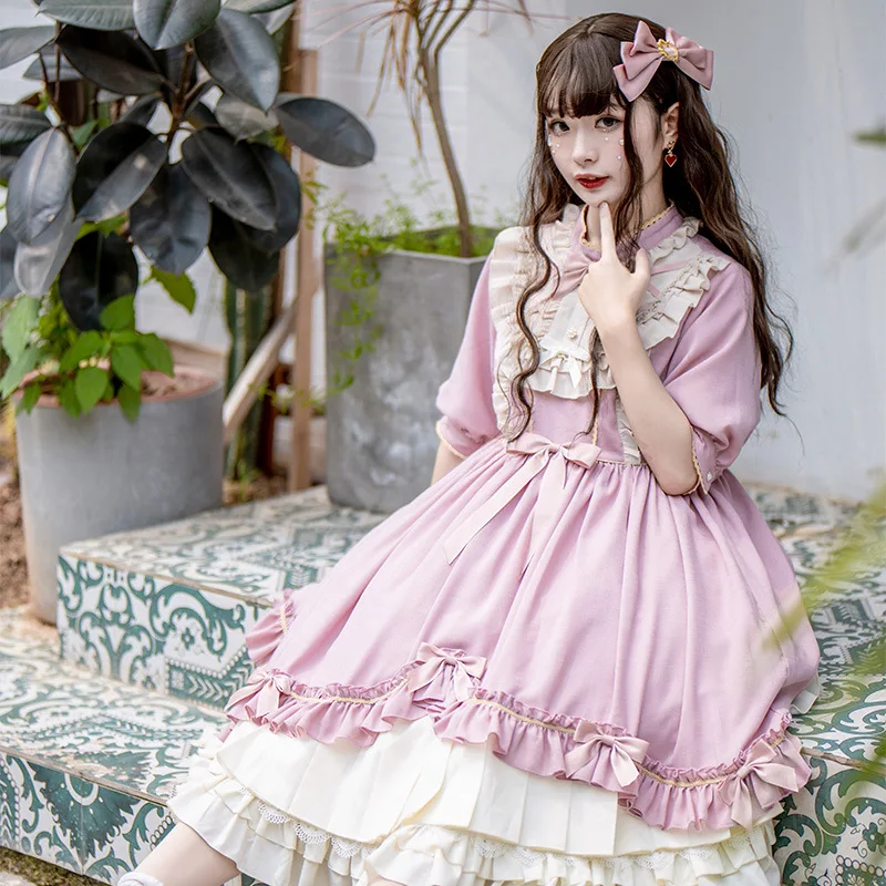 

Classic Lolita Dress Women Vintage Gothic Lace Long Sleeve Autumn Winter Kawaii Harijuku Goth Lolita Dresses Girls Teens Clothes