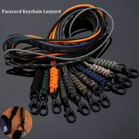 emergency survival backpack self defense 17 styles paracord keychain parachute cord key ring lanyard rotatable buckle
