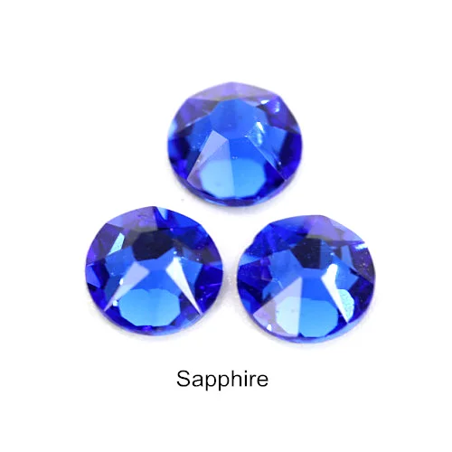 Sapphire 2088 граненые Стразы отличного качества для ногтей с плоской задней поверхностью, много цветов, стразы для украшения ногтей Y3813 - Цвет: Sapphire