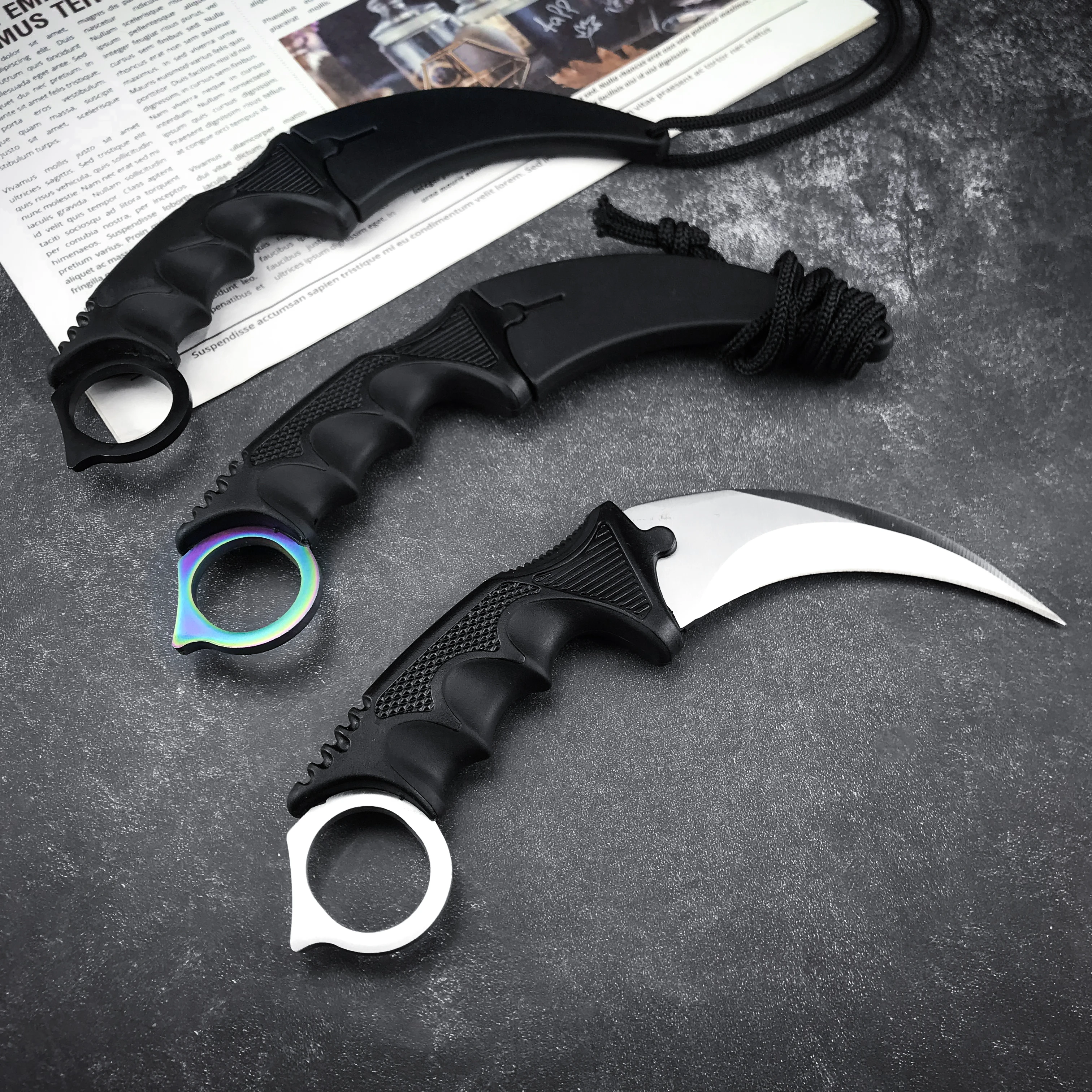 Керамбит из нержавеющей стали CSGO Counter Strike с фиксированным лезвием ручка