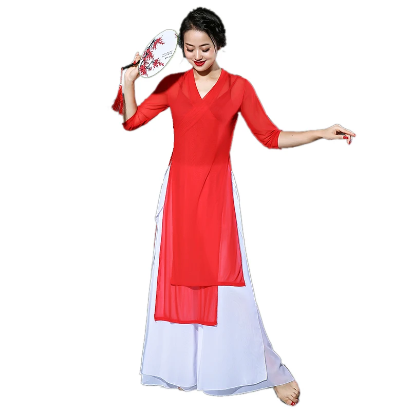 Классический костюм для китайского традиционного танца Blouese отделанное