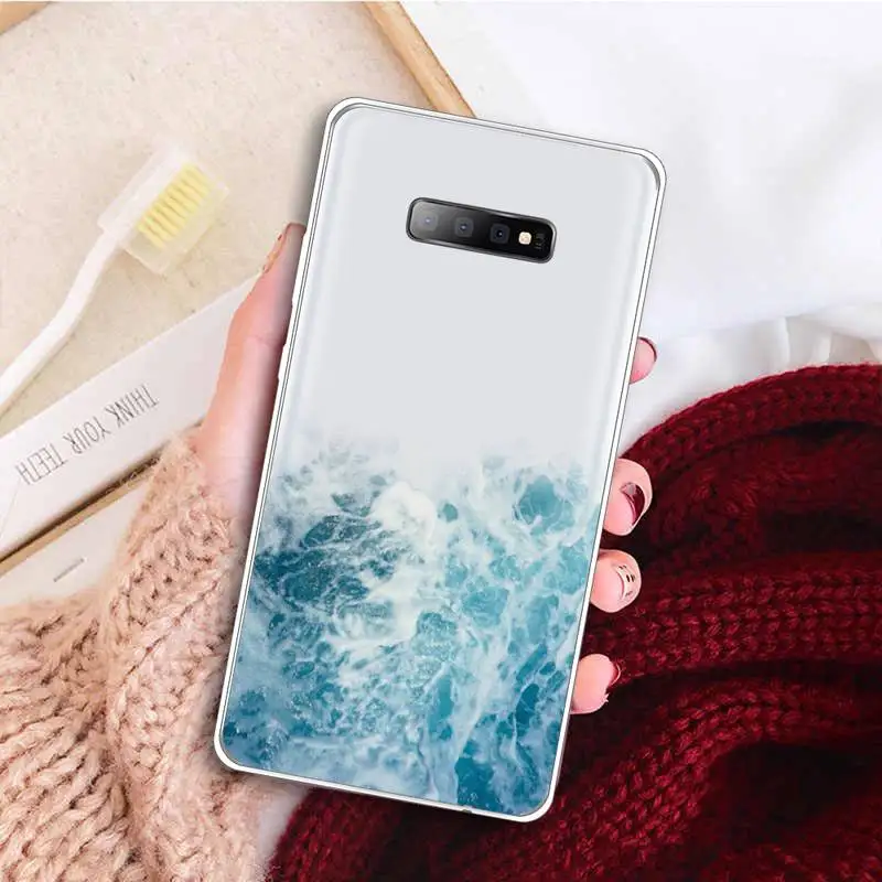 

The sea Water wave Waves Phone Case Transparent for samsung A 21s 50 71 S 8 9 20 20fe note 10 20 ultra plus