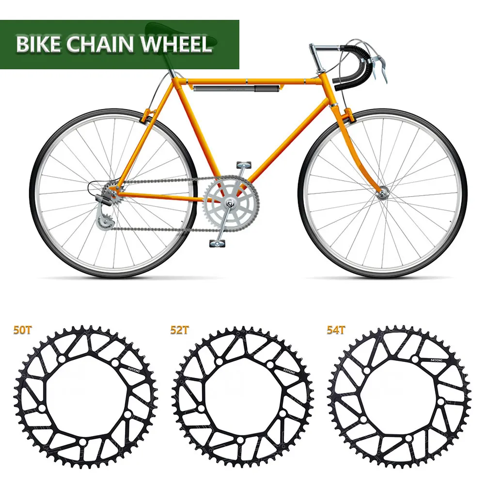 50T 52T 54T кольцевое кольцо из полого сплава однодисковое цепное колесо шоссейное