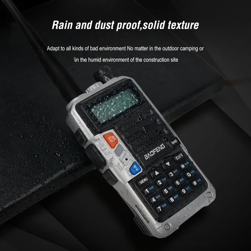 Трехдиапазонное радио BaoFeng UV-5R Pro Walkie Talkie 8W высокомощное двухстороннее 220-260 МГц