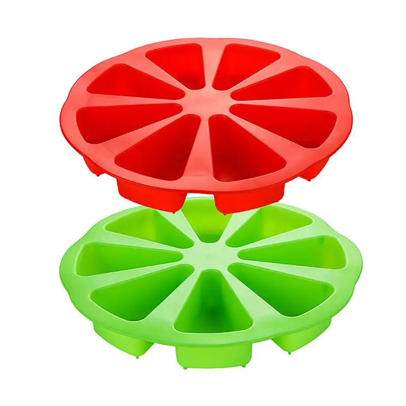

Silicone Mold Round DIY Cake Mold 8-Hole Orange-Shaped Pizza Pan Triangle Pudding Muffin Tray Mold Fondant Fudge Bakeware DIY