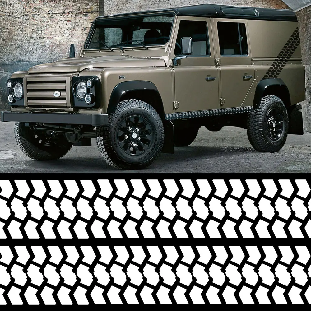 2 шт. шины треков 4X4 Стикеры для Land Rover Defender по бездорожью кросса шин tu 8618|Наклейки