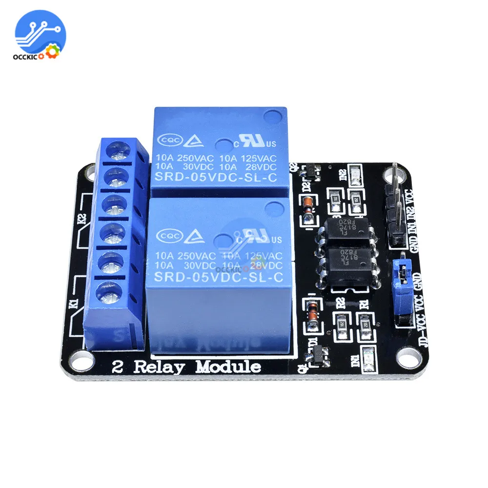DIY kit DC 5V релейный модуль 2 канала низкий уровень срабатывает Shiled реле для Arduino ARM PIC