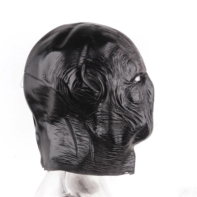 Красная черная голова полное лицо Косплей светящаяся маска черный холлен