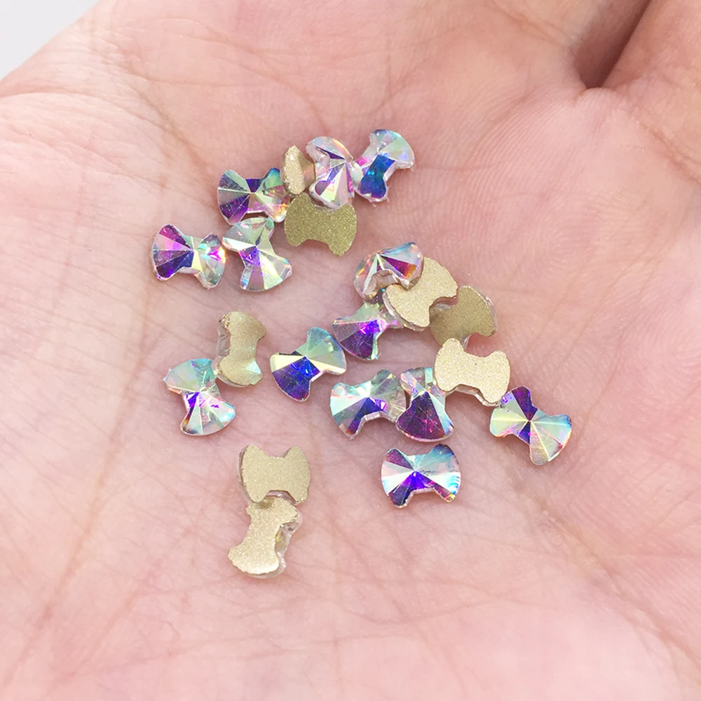 30 шт в форме галстука 4x6 мм Кристальные бусины с плоской задней частью фантазии