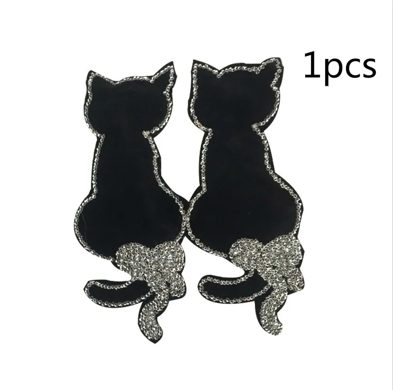 Twins SEQUINS cat шаблон аксессуары для заплаты одежды, используемые в футболках и джинсовых куртках и джинсах - Цвет: a-1pcs