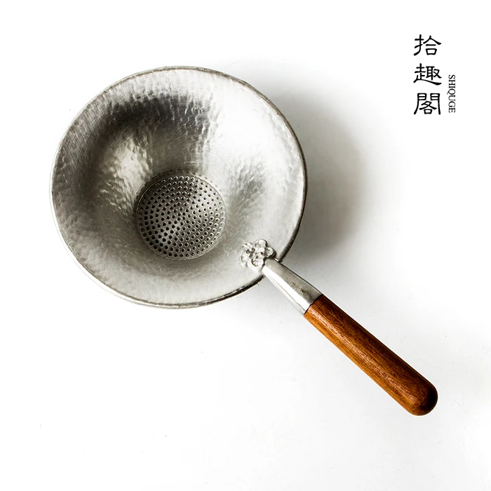 

★SheCu cabinet wood put pure tin) tea filter screen manual hammer) filter kung fu tea ceremony with zero